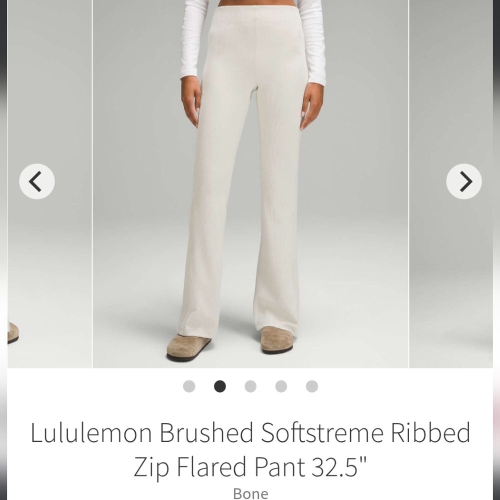 Lululemon Athletica Cream Flared Pants